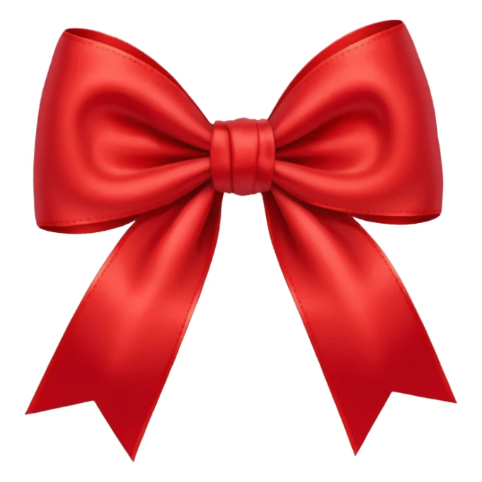 red bow with the "S" logo in the center sticker