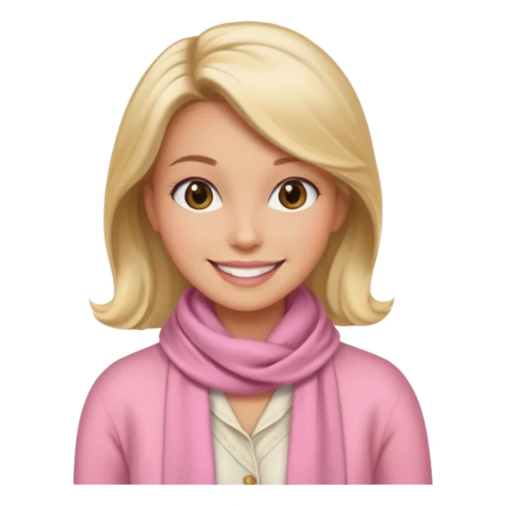 pink cardigan and  silk scarf sticker