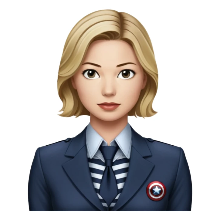 Emily VanCamp is sharon carter in captain america civil war, suit open button striped shirt sticker
