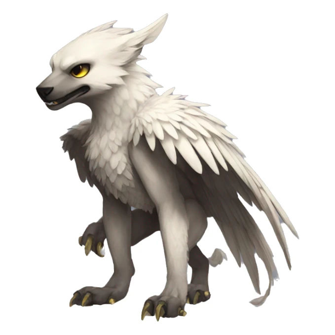 Anthro cool edgy winged animal hybrid full body sticker