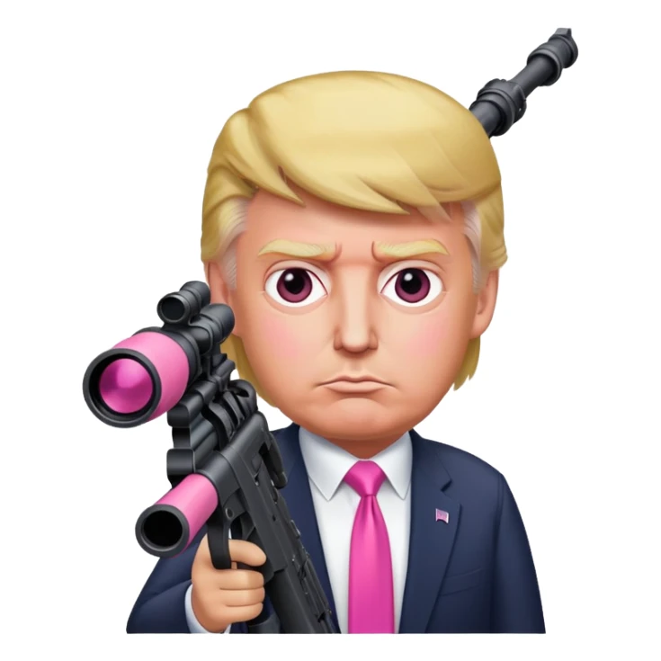 Donald trump holding a pink sniper sticker