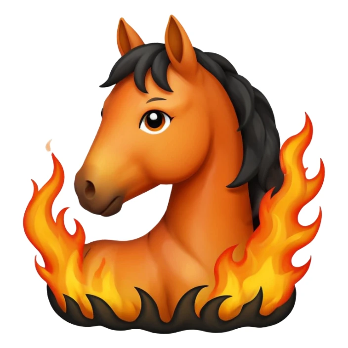 Sad fire horse emoji  sticker