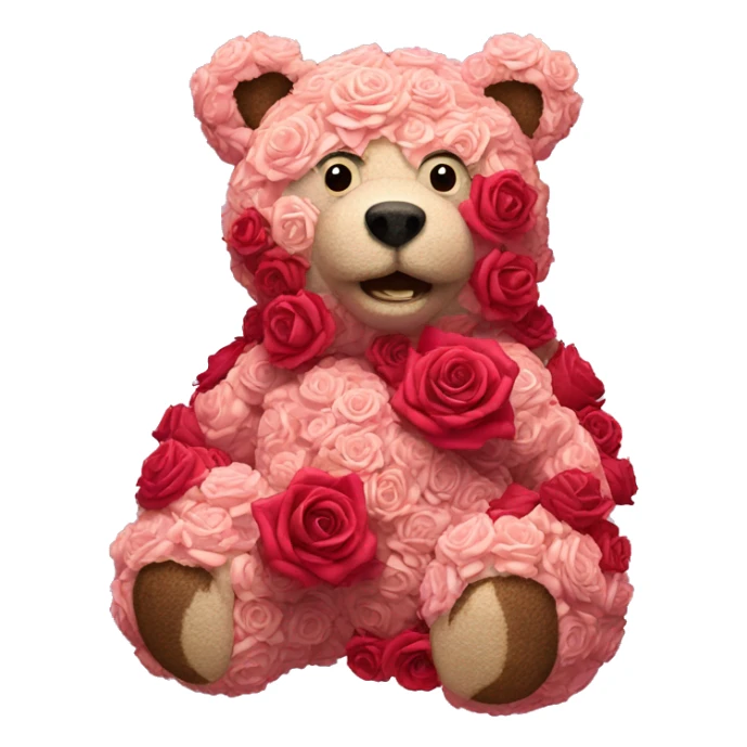 Bear made out of roses sticker