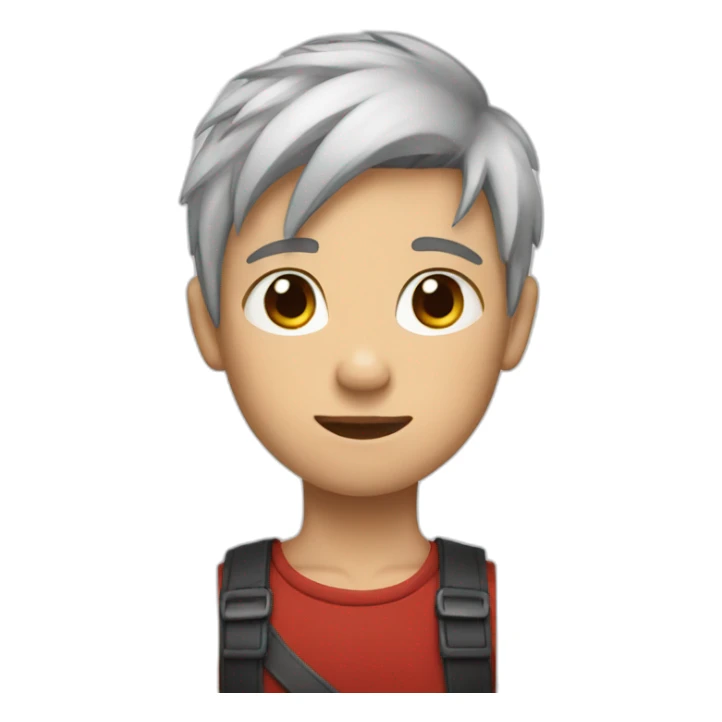 Boy with scar and red and white hair  sticker