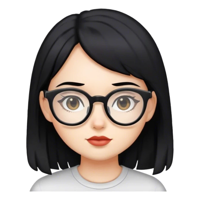 Girl with black hair wearing glasses  sticker
