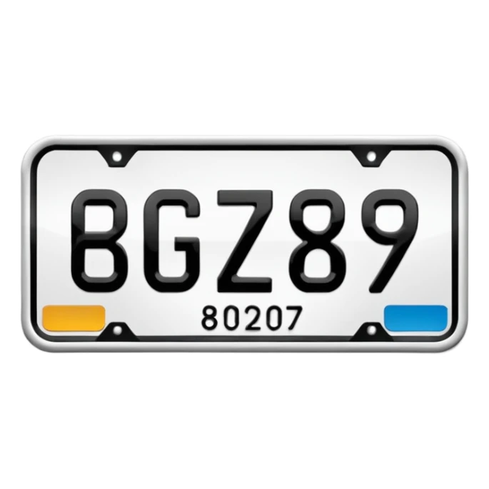 Make a car number plate say BGZ9007 sticker