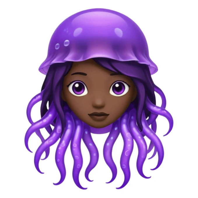  Black female purple Jellyfish character sticker