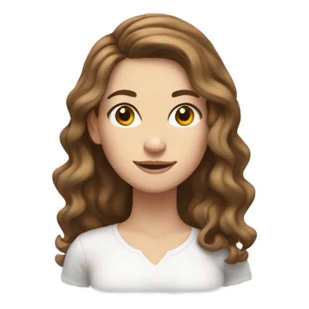 white girl with wavy brown hair with legs sticker