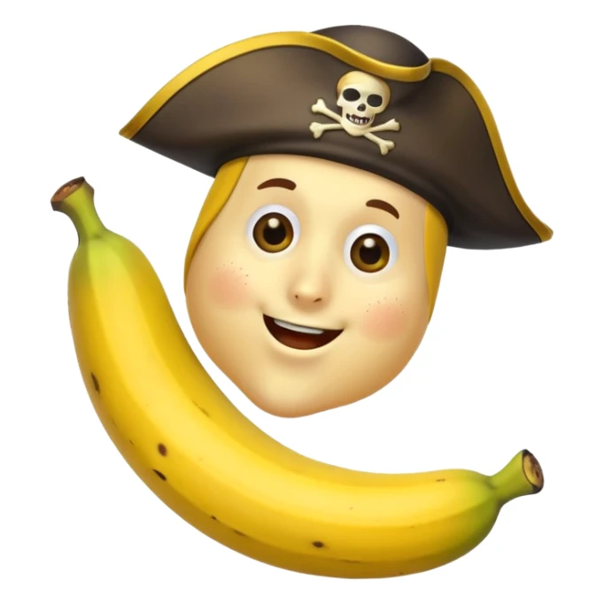  banana with pirate hat  sticker