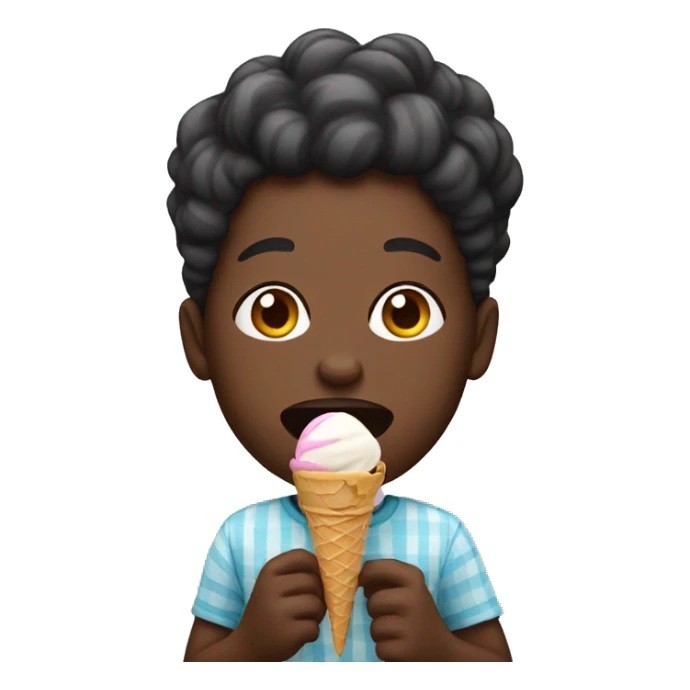 Black person eating ice cream  sticker