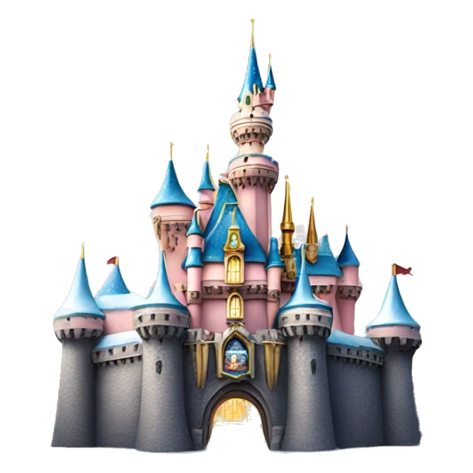 Disneyland castle with sparkly snow on roof sticker