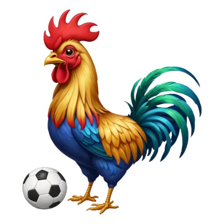 A Portuguese rooster with a soccer ball  sticker