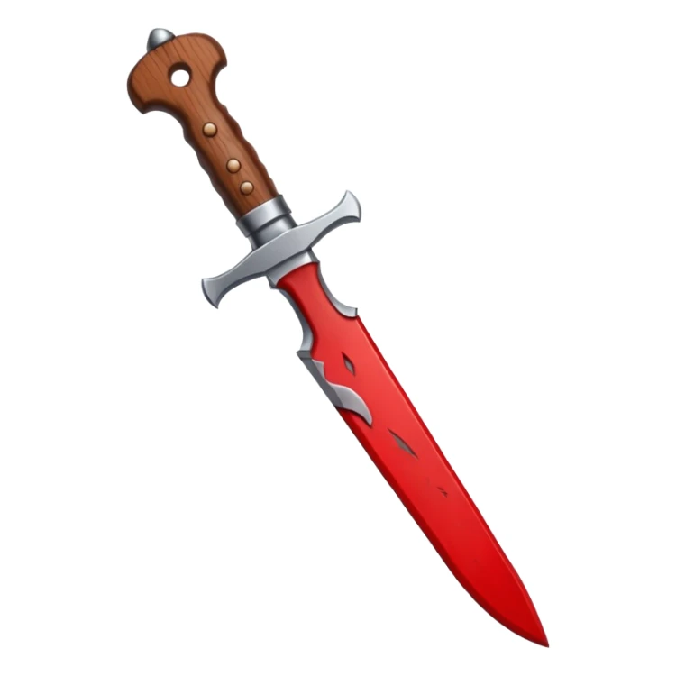 Bloody dagger, cartoon horror emoji, small, no background sticker