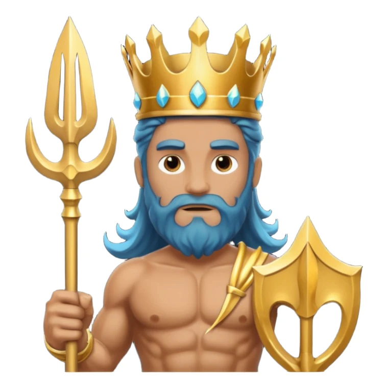 An emoji of the Greek god Poseidon sticker
