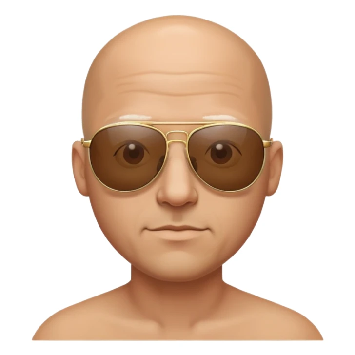 bald man in sunglasses sticker