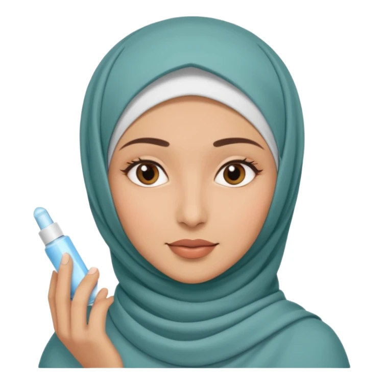 wanita berhijab lagi skincare sticker