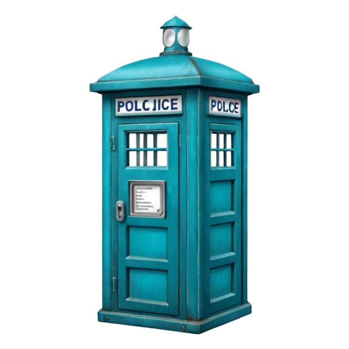 Blue police public call box sticker