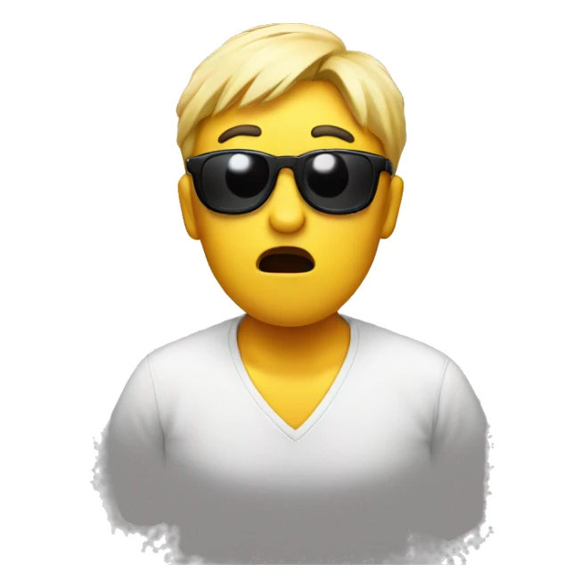 shocked face with sunglasses sitting on their nose sticker