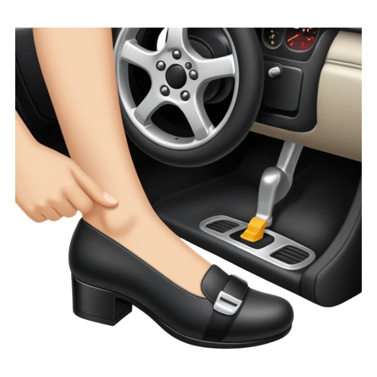 foot pressing brake pedal in car sticker