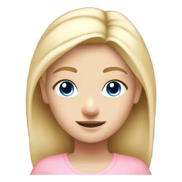 blonde yoga girl blue eyes light pink clothes n sticker