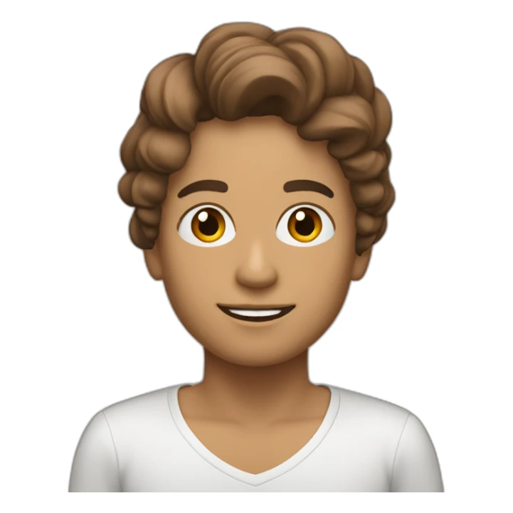 Persona blanca con rulos color castaño sticker
