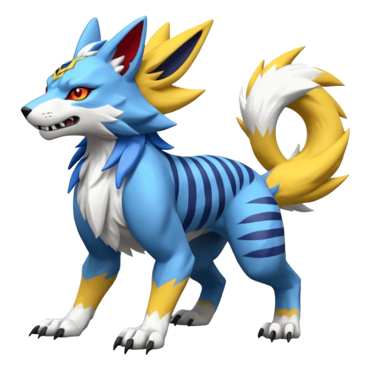 WereGarurumon-Zeraora-Renamon-fusion-hybrid-creature (full body sticker