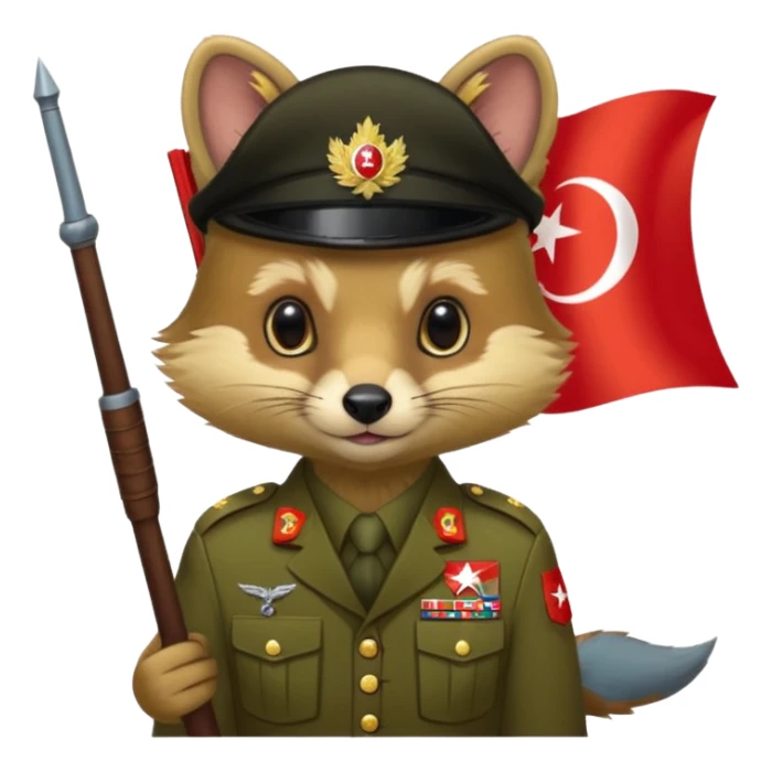  PineMarten in military uniform Türkiye  sticker