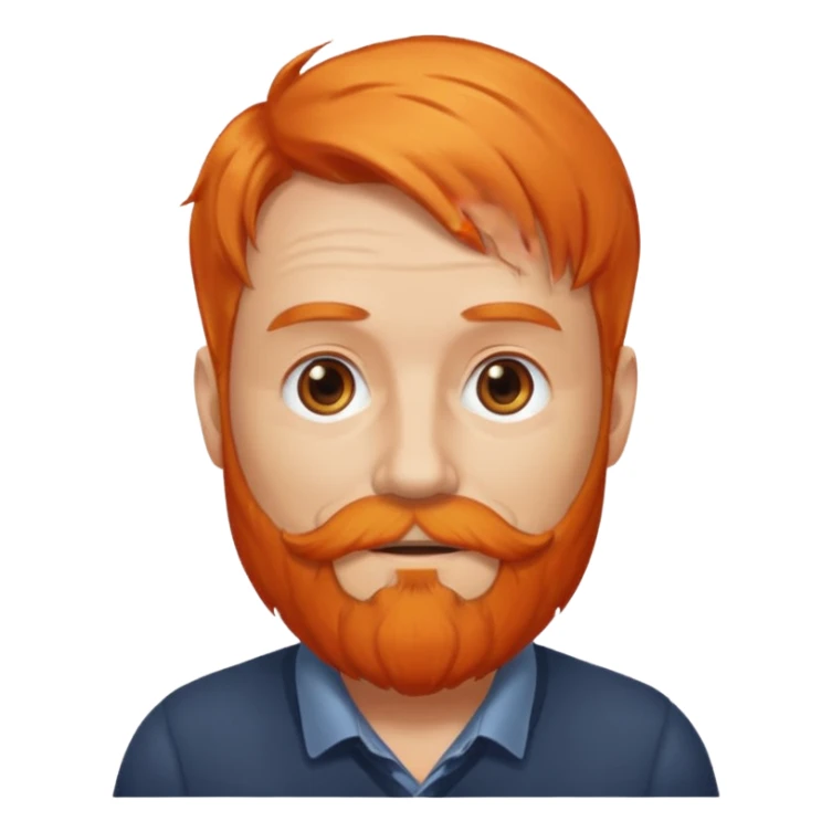 old adult male, orange hair and orange beard sticker