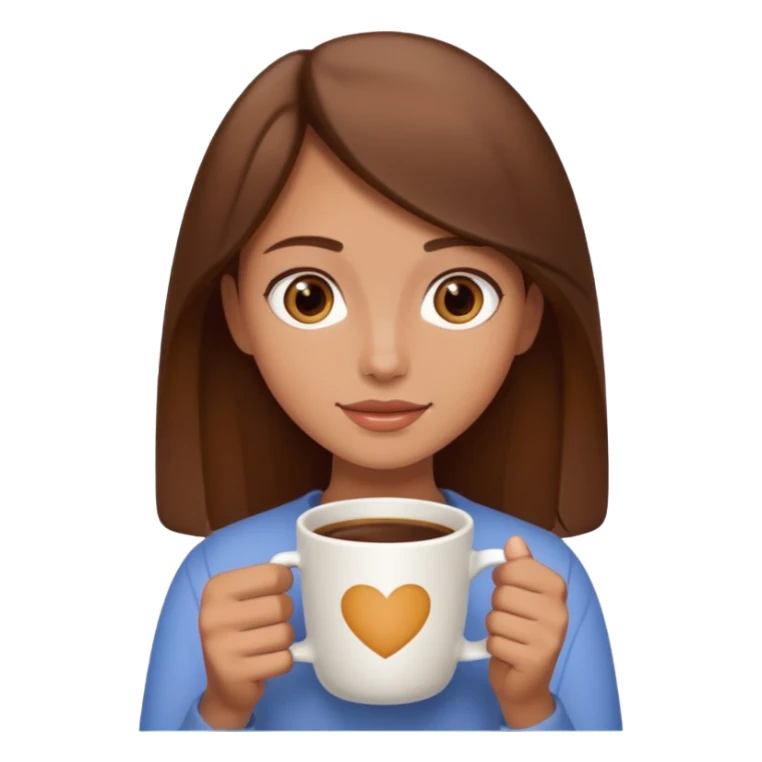 Brown haired girl with big cup of coffee sticker