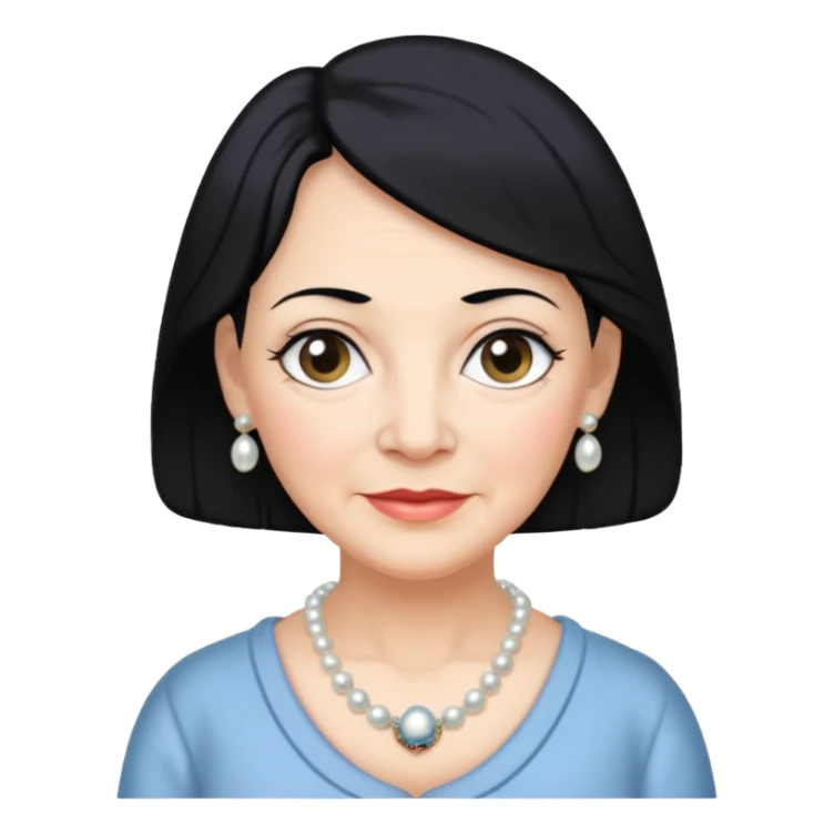 grandmother with black hair sticker