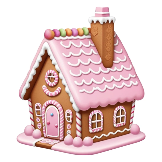 baby pink coquette gingerbread house sticker