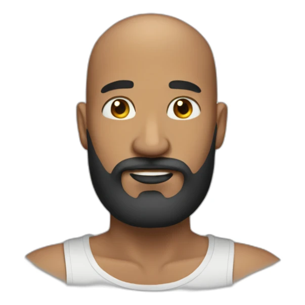 men with a thick beard and no hair sticker