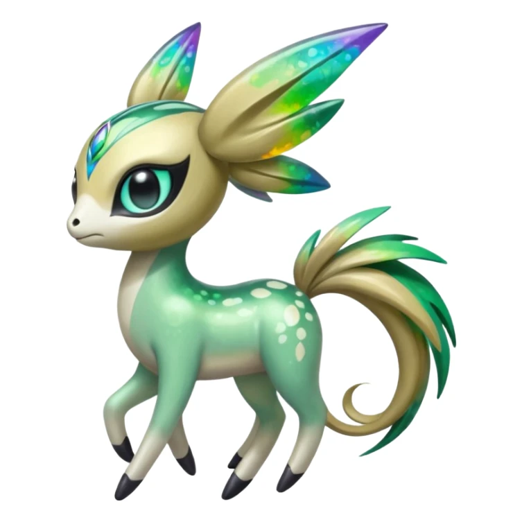 Colorful Shiny Edgy Cool Badass Painted Splashed Exotic Meloetta-Palkia-Virizion-Fakémon-creature-hybrid sticker