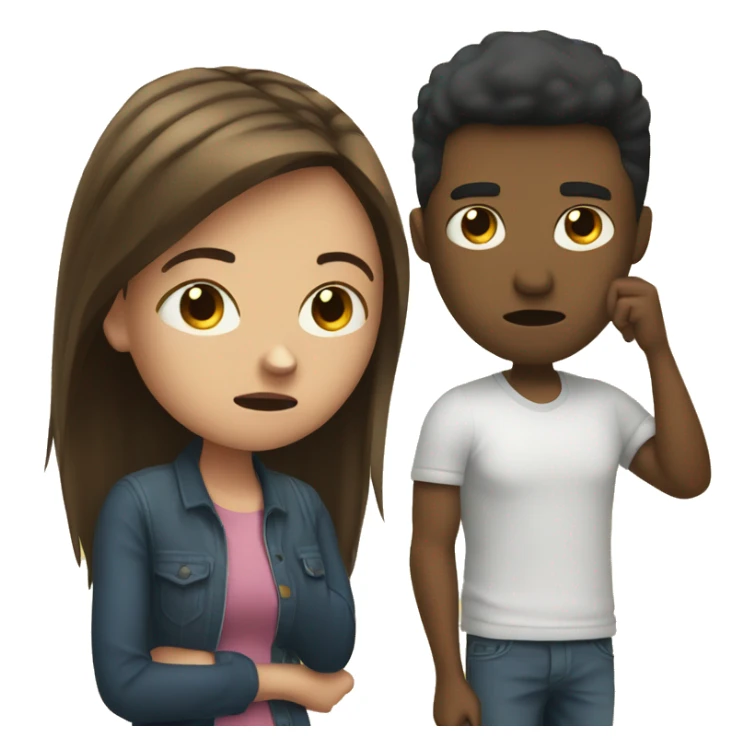 girl annoyed next to boyfriend on his phone sticker