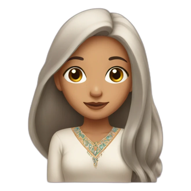 moroccan girl with long hair sticker