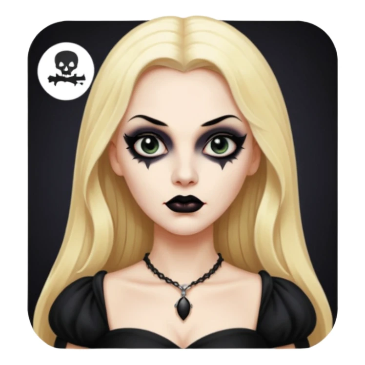 Vampira with long blonde hair sticker
