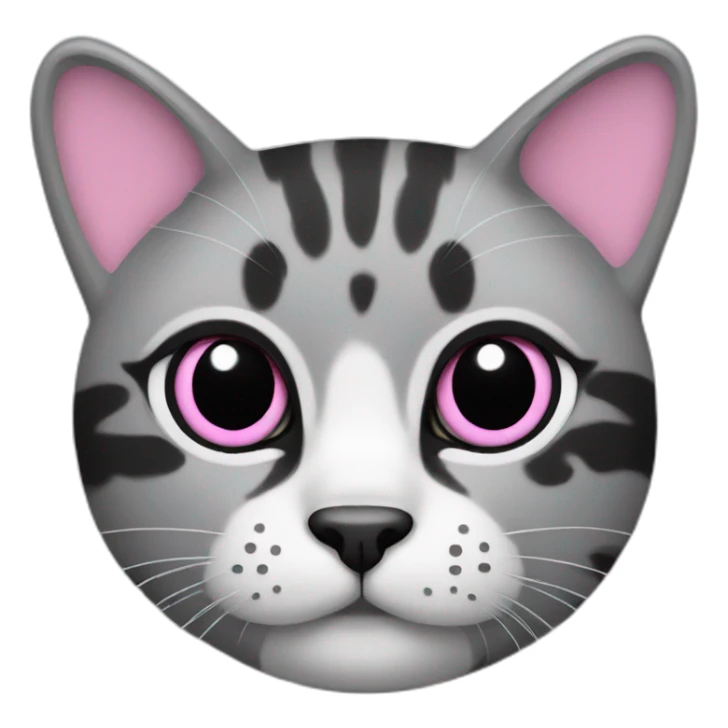 a gray beehive cat with a pink nose and black spots and no pattern all over sticker