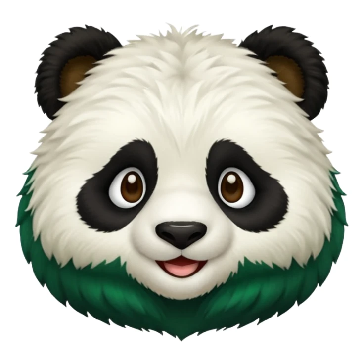 make a cute dark green panda emoji sticker