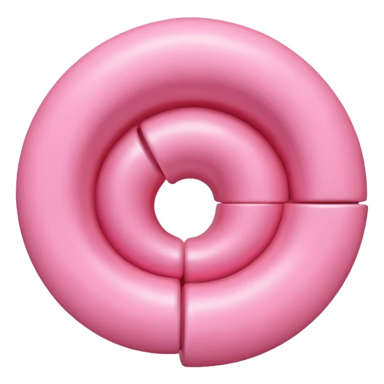 3D digital emoji-style illustration of a symbolic endometrium, featuring a smooth pastel pink circular shape with three concentric layers in varying shades of pink, soft lighting, Apple-style realistic shine, and a transparent background. sticker