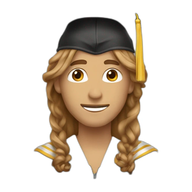 Proud graduate party Male Long Brown Hairemoji sticker