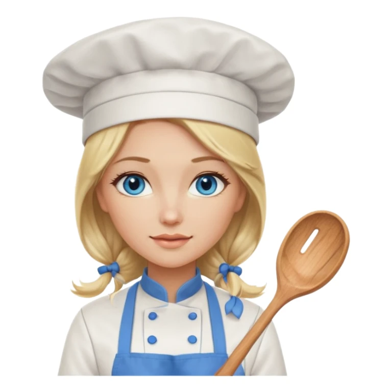 Sexy Long Blonde hair blue eyed female chef sticker
