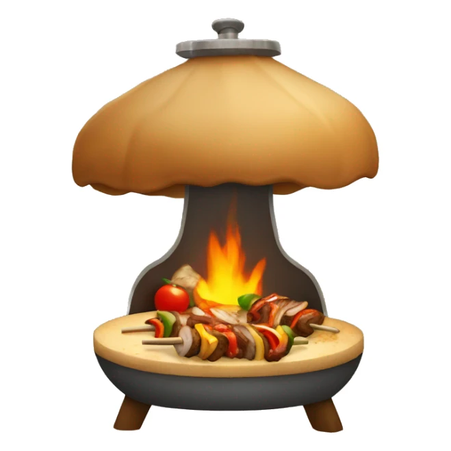 A KEBAB COOKING IN A WOOD FIRE sticker
