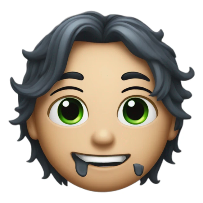 An emoji with a tattoo written spookyy on its forehead  sticker