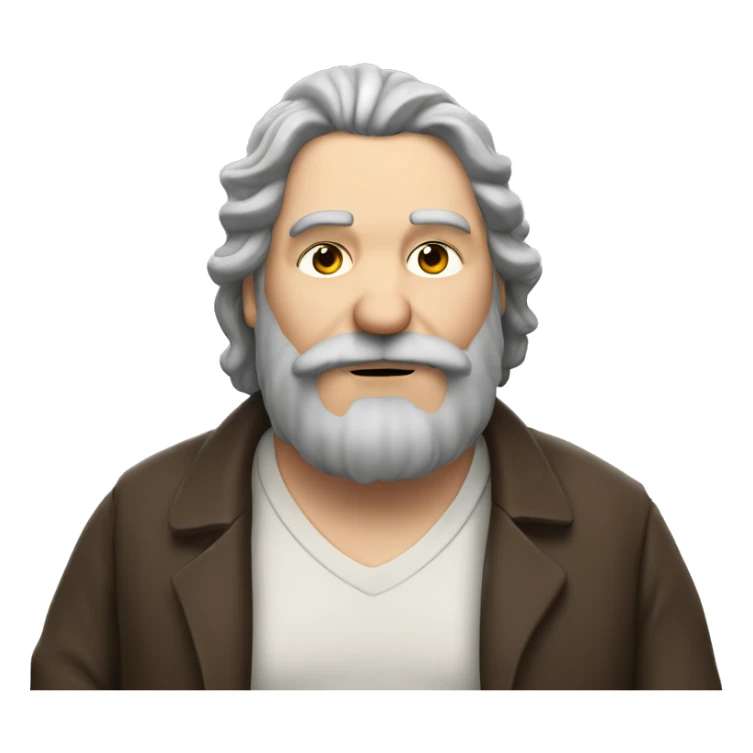 Brown haired chubby older man with longer hair and beard smoking cigarette sticker