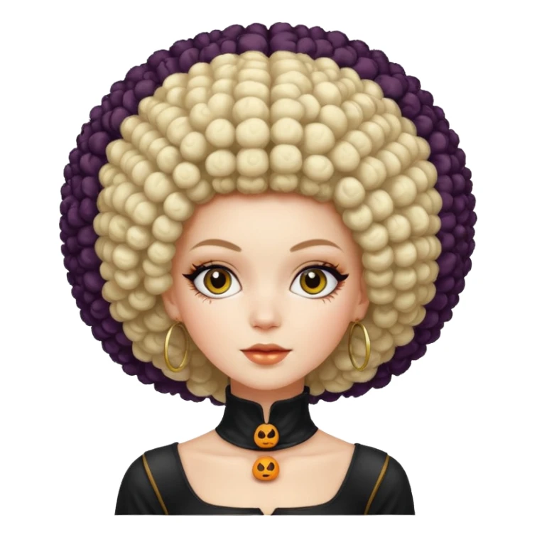 afro halloween white girl sticker