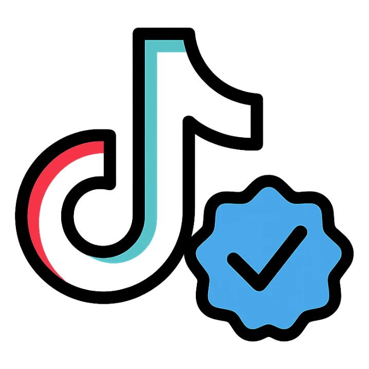 TikTok verified icon, clean, recognizable, suitable for social media, variation 4 sticker
