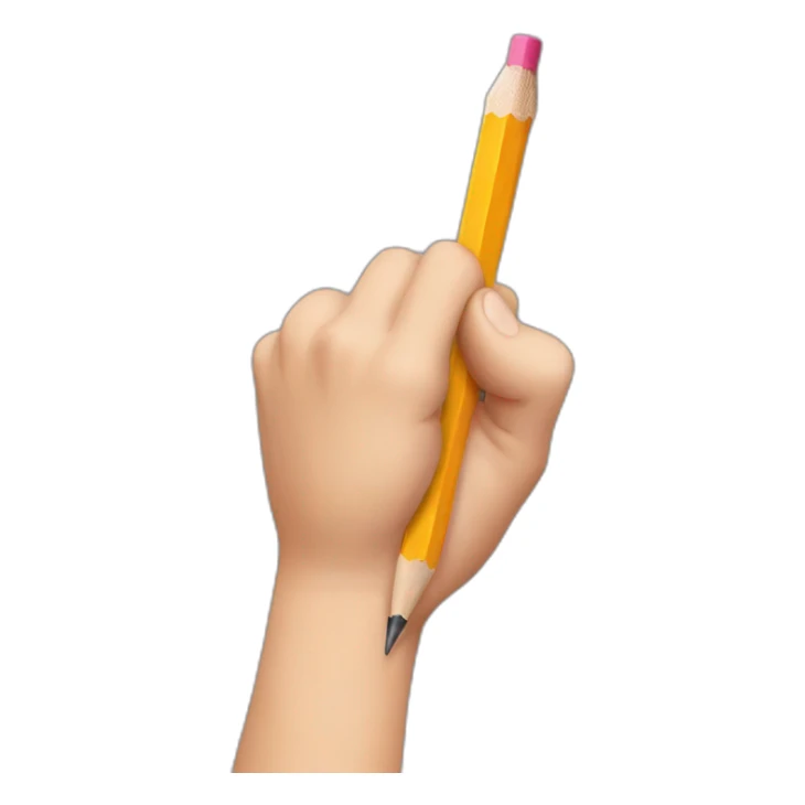 hand holding a big pencil in fist sticker