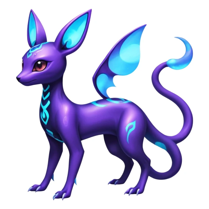Shiny Ethereal Celestial Futuristic Divine Salandit-Umbreon-Espeon-Hybrid (Full body) sticker