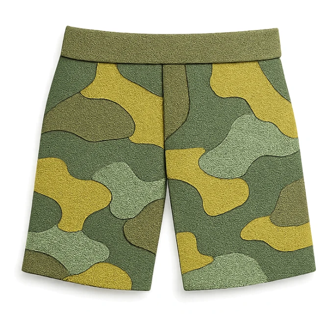 paper craft style camo shorts sticker
