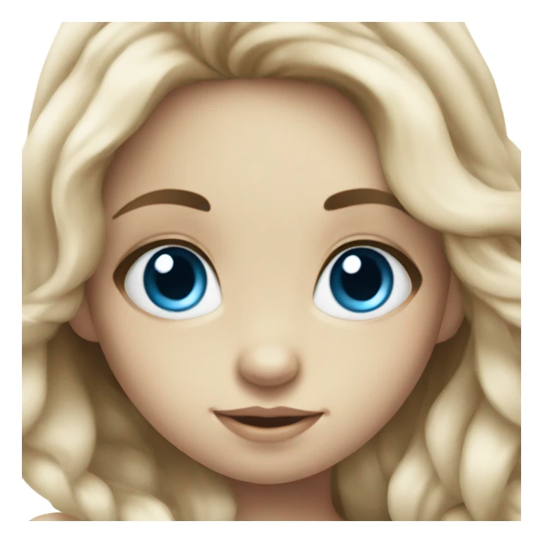 little cute mermaid with blue eyes  sticker